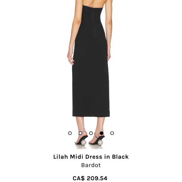 Black Embellished Midi Dress, Bardot - Picture 4 of 5